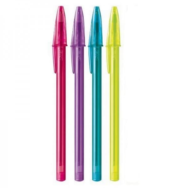 Kit Caneta Bic Cristal Fashion Esferográfica com 4 Canetas