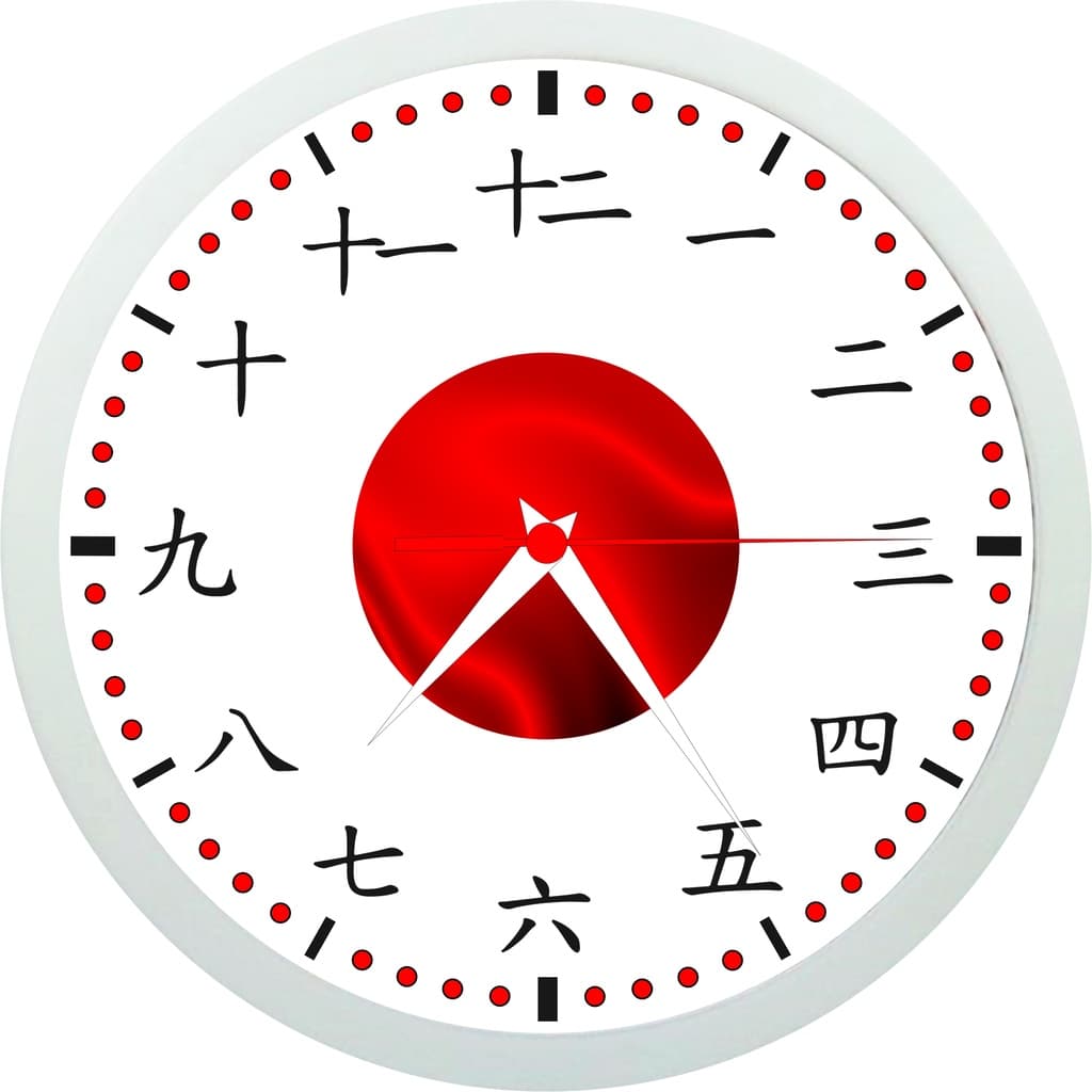 Relógio De Parede Personalizado Em Japonês Kanji - Nipo - 24cm