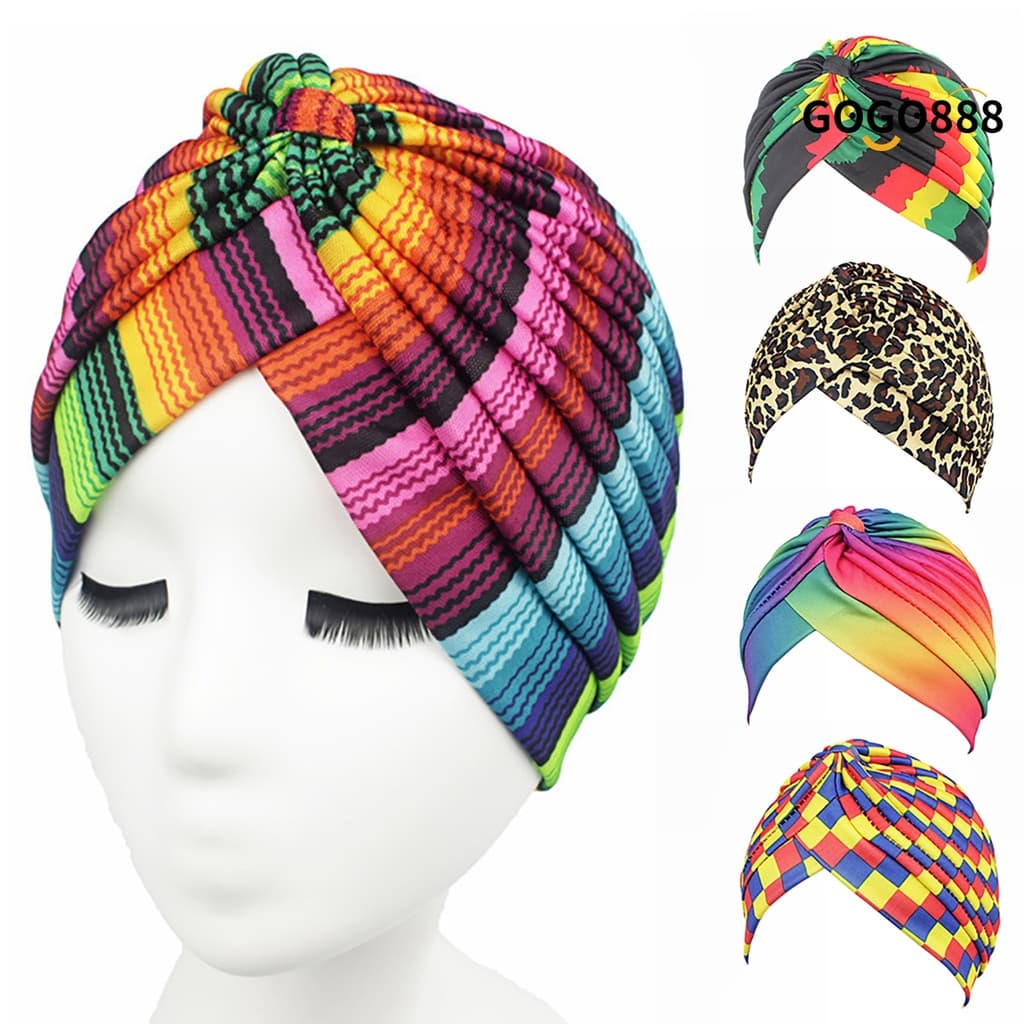 Chapéu/Turbante Feminino De Poliéster Com Estampa Colorida Para Uso Diário