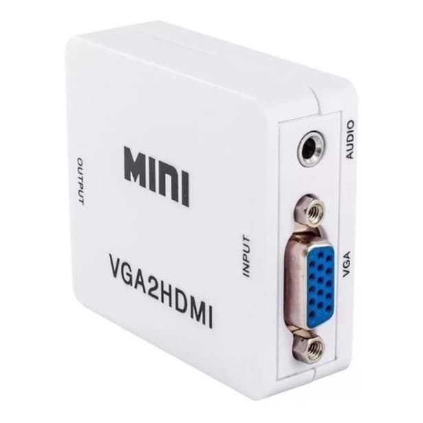 Mini Adaptador Conversor Vga para Hdmi Hd Pc Monitor Com Audio Som