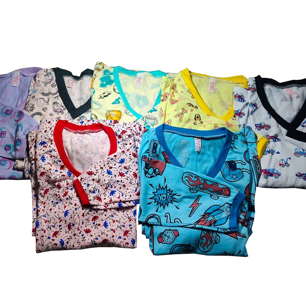 3 Pijama Infantil Feminino Masculino Roupa De Dormir Juvenil Infantil