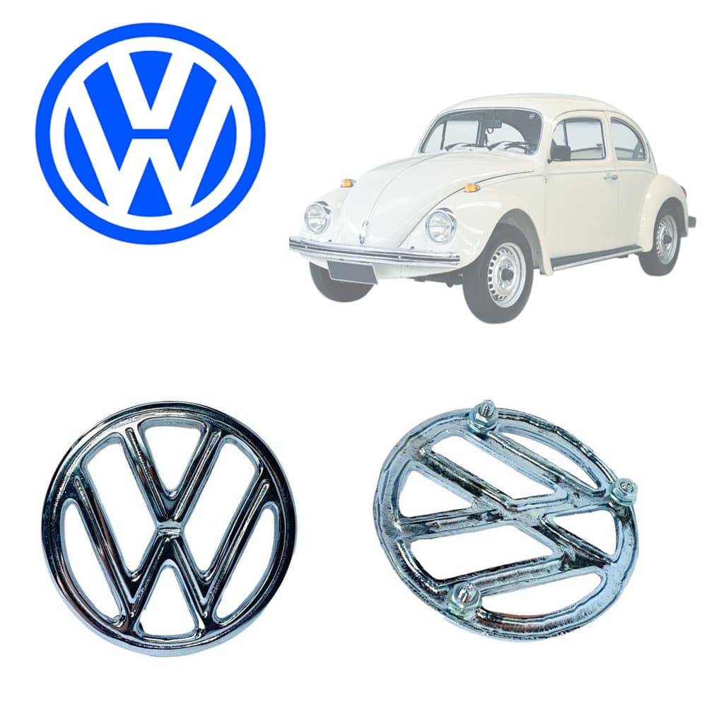 simbolo emblema Volkswagen VW fusca em inox cromado