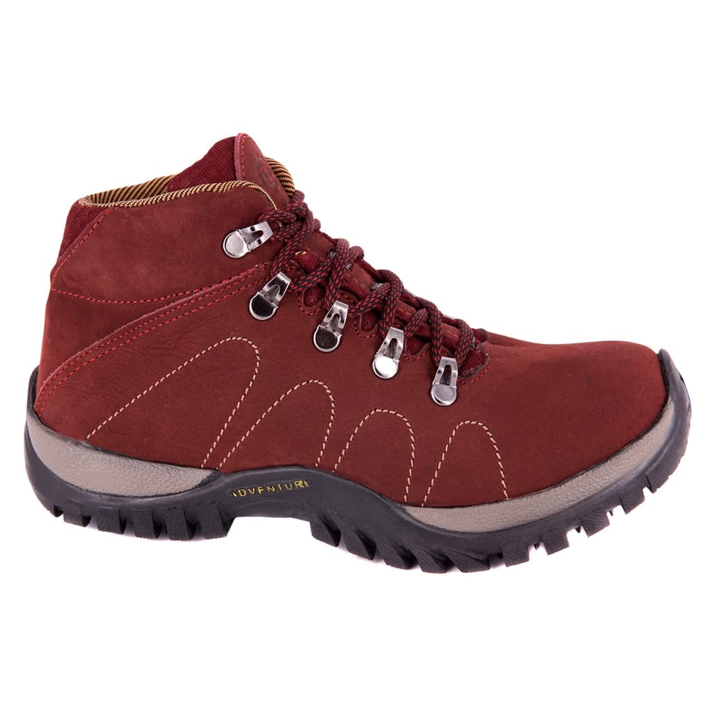 Bota Aventura Couro Nobuck Bota Trilha Adventure Com Cadarço