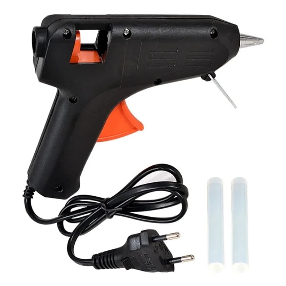 Pistola Cola Quente Grande 15w Bivolt + 2 Bastões de Cola