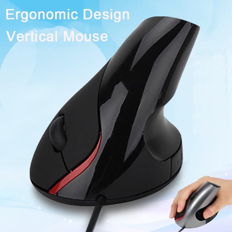 Mouse Óptico Ergonômico Vertical Com Fio Para De Jogos De Computador 1600 DPI PC