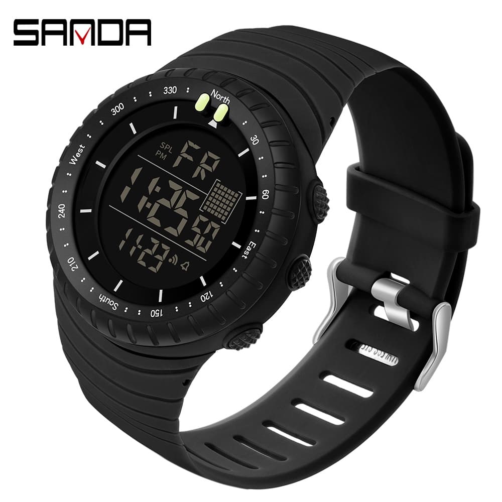 Relógio masculino esportivo militar da moda SANDA à prova d'água relógio eletrônico digital masculino