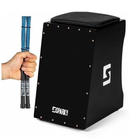 Cajon Eletrico Cajon Eletroacústico + Vassourinha Cajons (Par) Spark Instrumentos Musicais Percussão