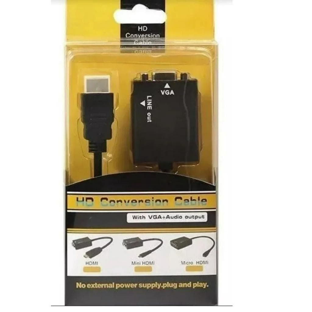 Conversor Hdmi Para Vga Com Áudio P2 Conversor Adaptador de Vídeo