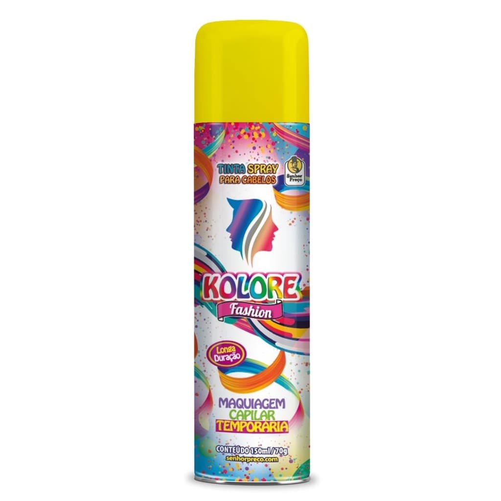 TINTA SPRAY PARA CABELO KOLORE FASHION 150ML AMARELO