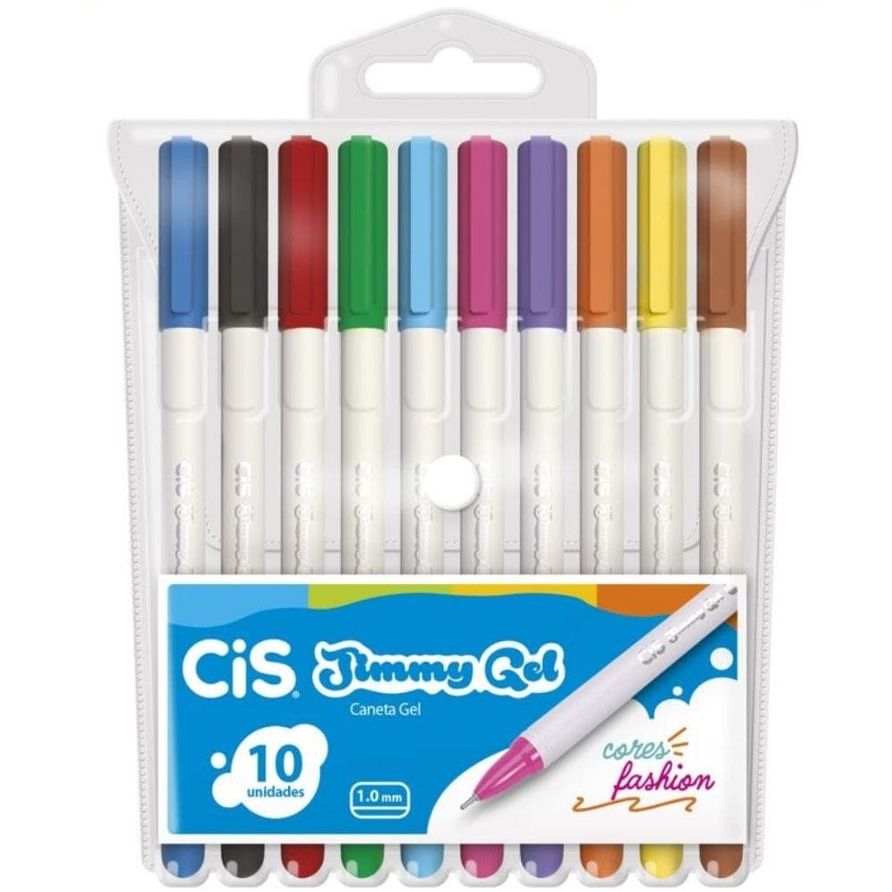 Caneta Gel Jimmy Fashion 1.0 mm 10 Cores - CiS