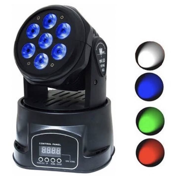 Mini Moving Head Wash RGB 7 Leds 12w