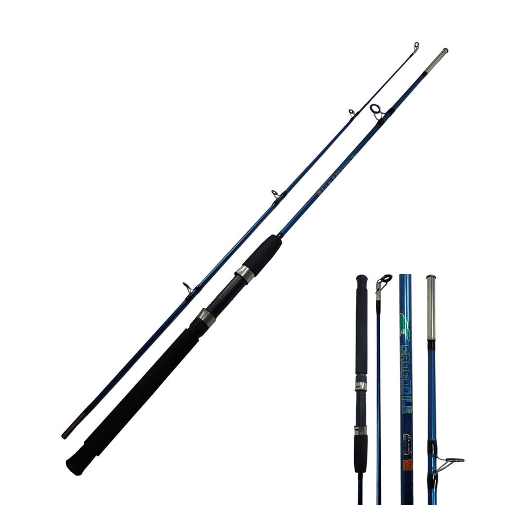 Vara Pesca Molinete 1,80M Duas Partes Fibra Vidro 40 Lbs Crocodile