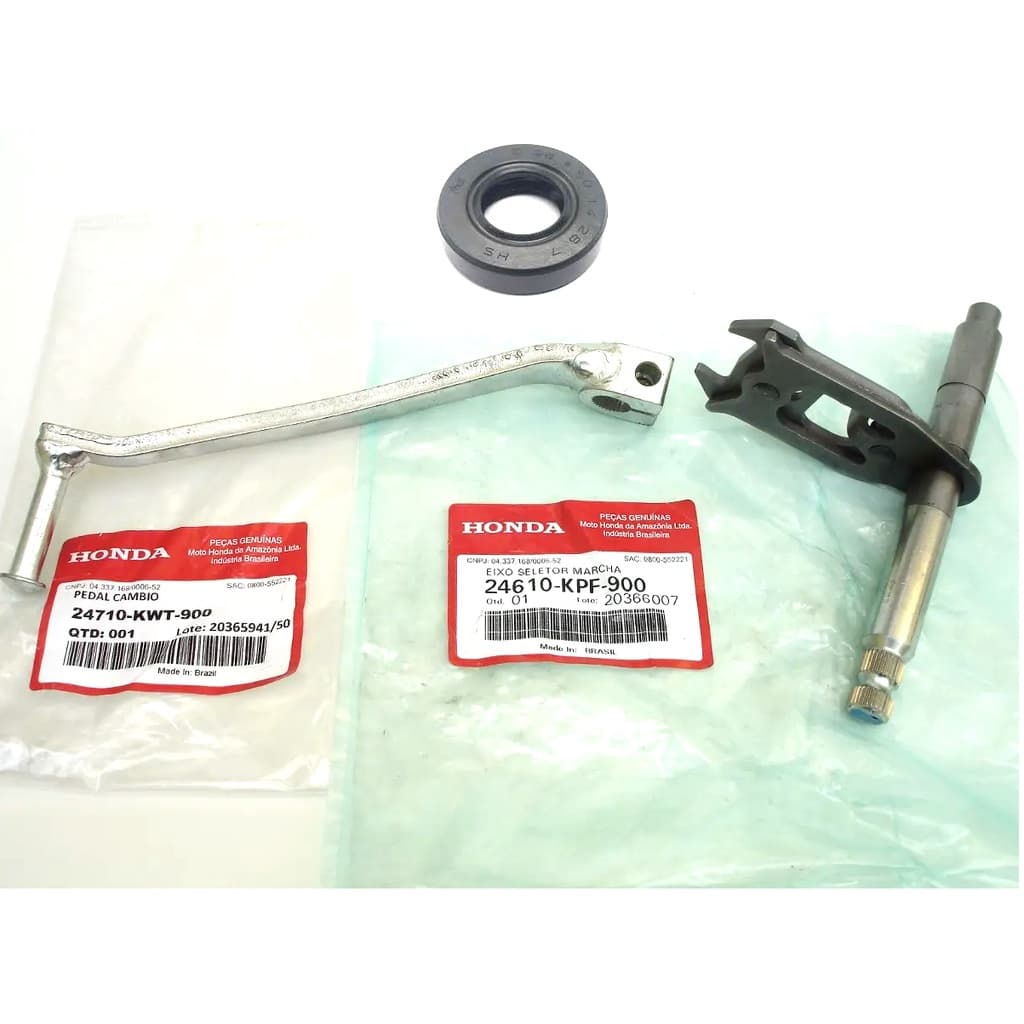 Eixo Seletor Pedal E Retentor Cambio Xre 300 Original Honda