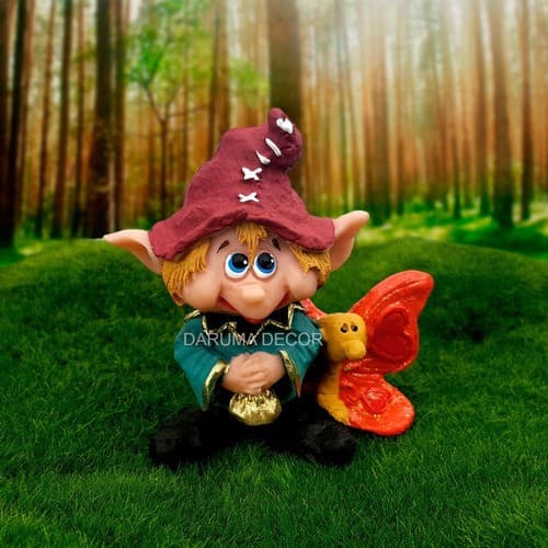 Duende Dumy Gnomo Da Sorte Estatua Decorativo Em Resina