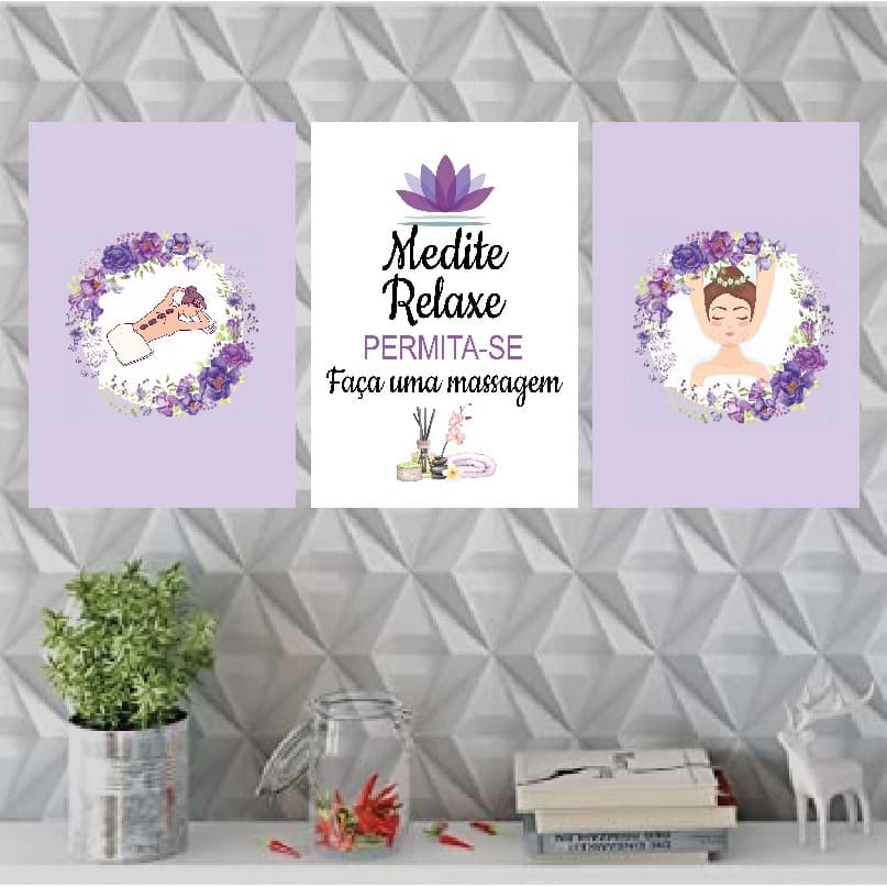 Promoção! Placa quadro decorativa/Kit com 3 peças!! massoterapia massagem