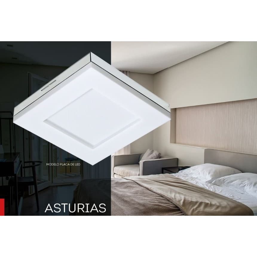 Luminária LED 25W sobrepor Branco Asturias 3000k Tualux