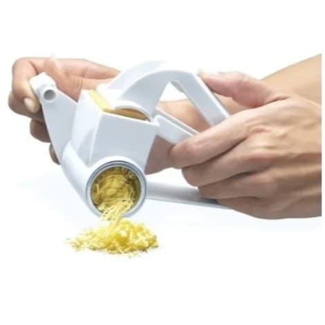 Ralador Manual de Queijo Chocolate Presunto Super Prático – Inox / Plástico Com Manivela