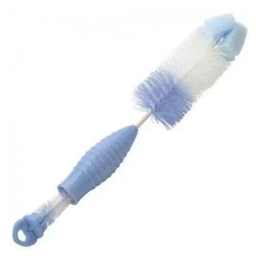 Escova para Mamadeira Kuka 2 em 1 Azul com Limpa Bicos – Cerdas Macias