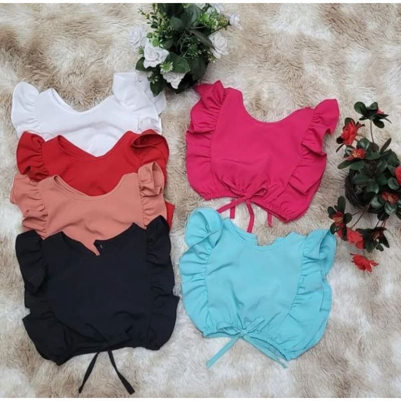 Cropped Babado Roupa de Menina Moda Infantil