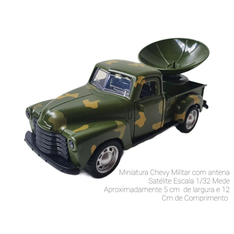 Miniatura Carro Chevy Exército Antena Satélite Esc 1/32