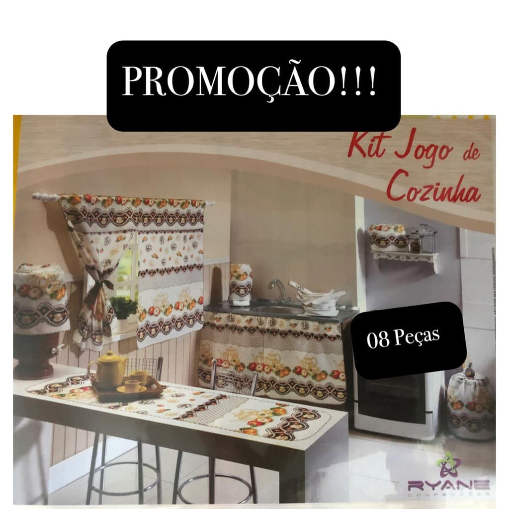 Kit Jogo De Cozinha Tergal 8 Peças Promoção