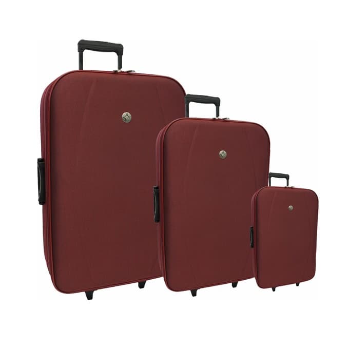 Kit com três malas conjunto mala de bordo media e grande  Cruzeiro  , kit malas de viagem