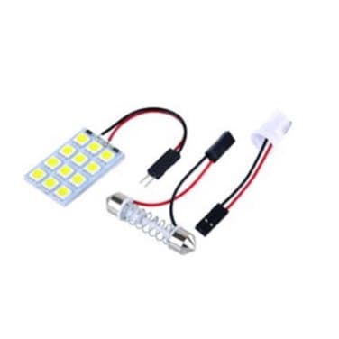 Lampada  lanterna de teto led com 12 leds branco 12v t10  torpedo led - luz interna carros caminhões