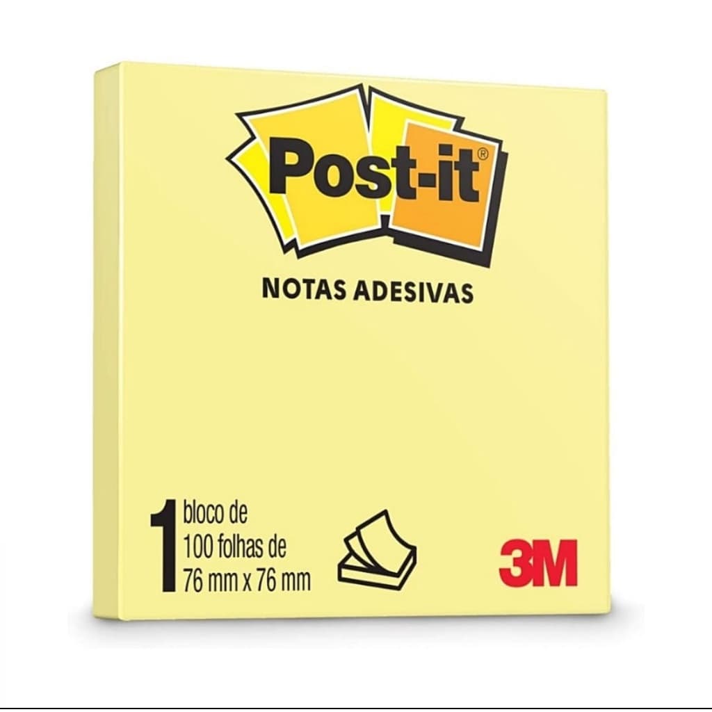 Bloco de Notas Adesivas Post-it 76X76mm e 76X102mm