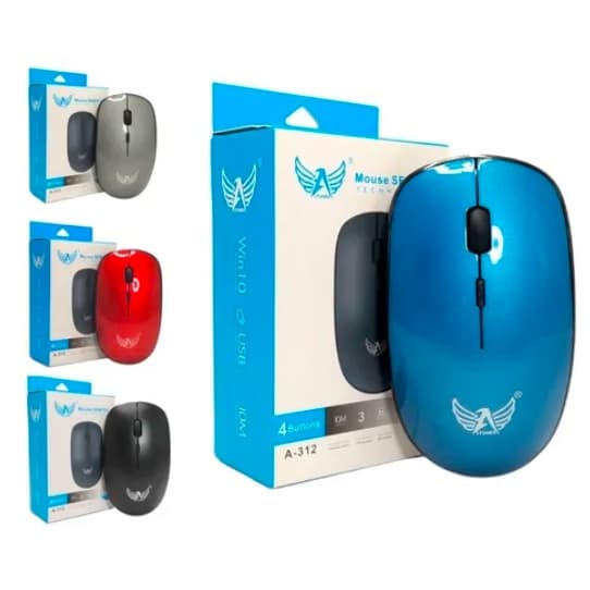 Mouse Sem Fio Optico Slim + Adaptador Wirelless 2.4ghz Colorido
