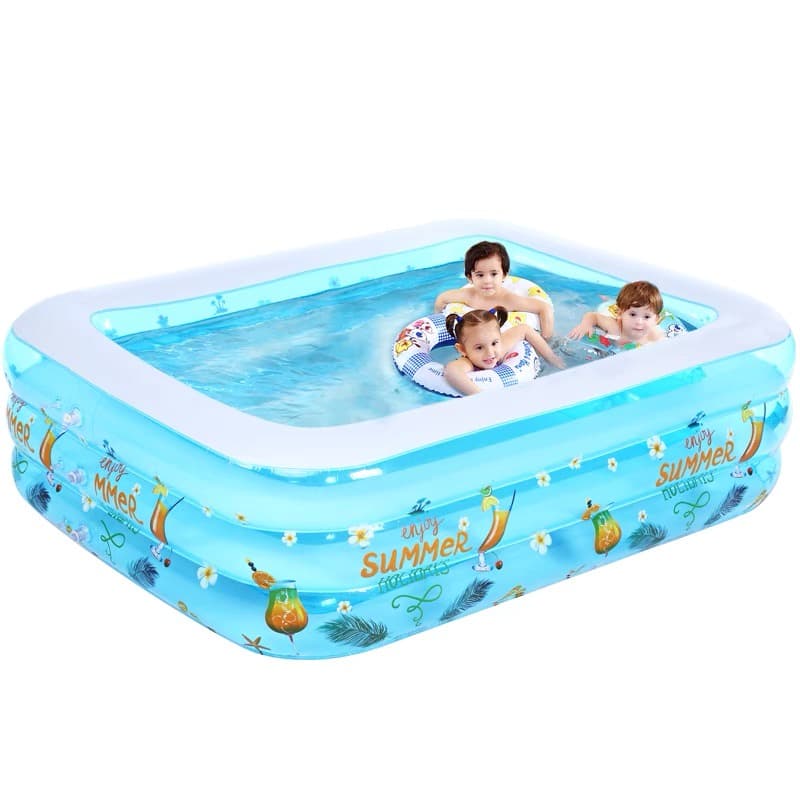 Piscina Infantil Retangular Três Anéis Inflável 750 Litros Crianças