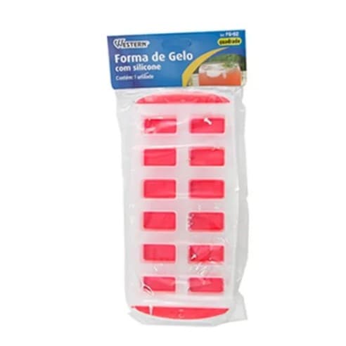Forma De Gelo Coração Com Fundo Flexível Silicone Retangular