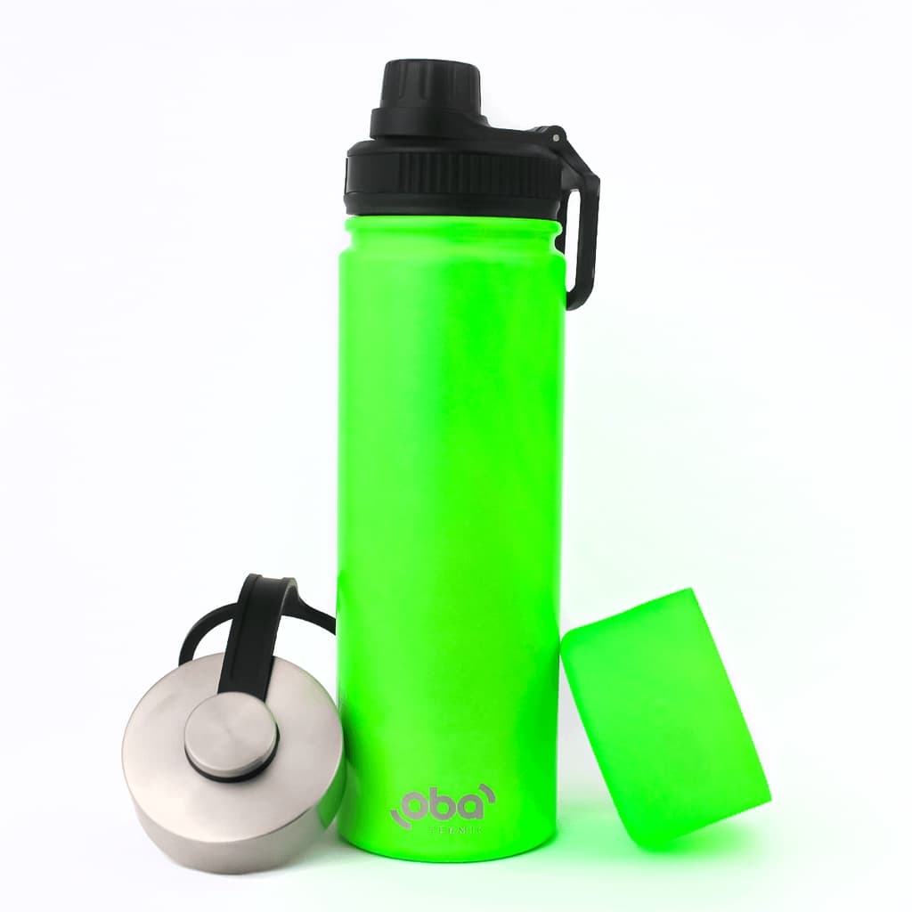Garrafa Térmica de Aço Inox 650ml com Vedação Lacrada Original 2 Tampas Hermética