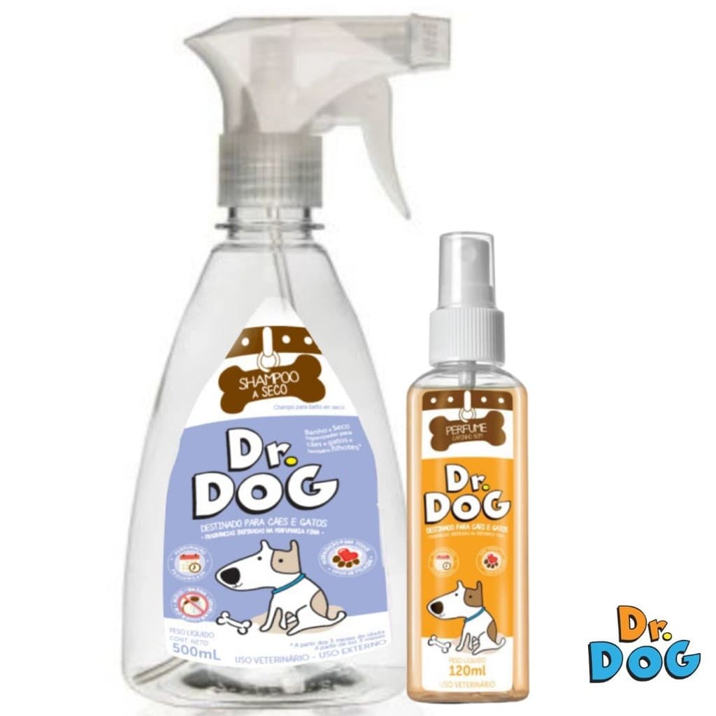 Kit Banho a seco Pet Caes e Gatos peles sensíveis, anti alérgico, Promoção limpa Patinhas pet + perfume hipoalergenico