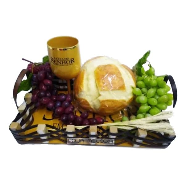 Cesta Para Mesa De Santa Ceia + Elementos
