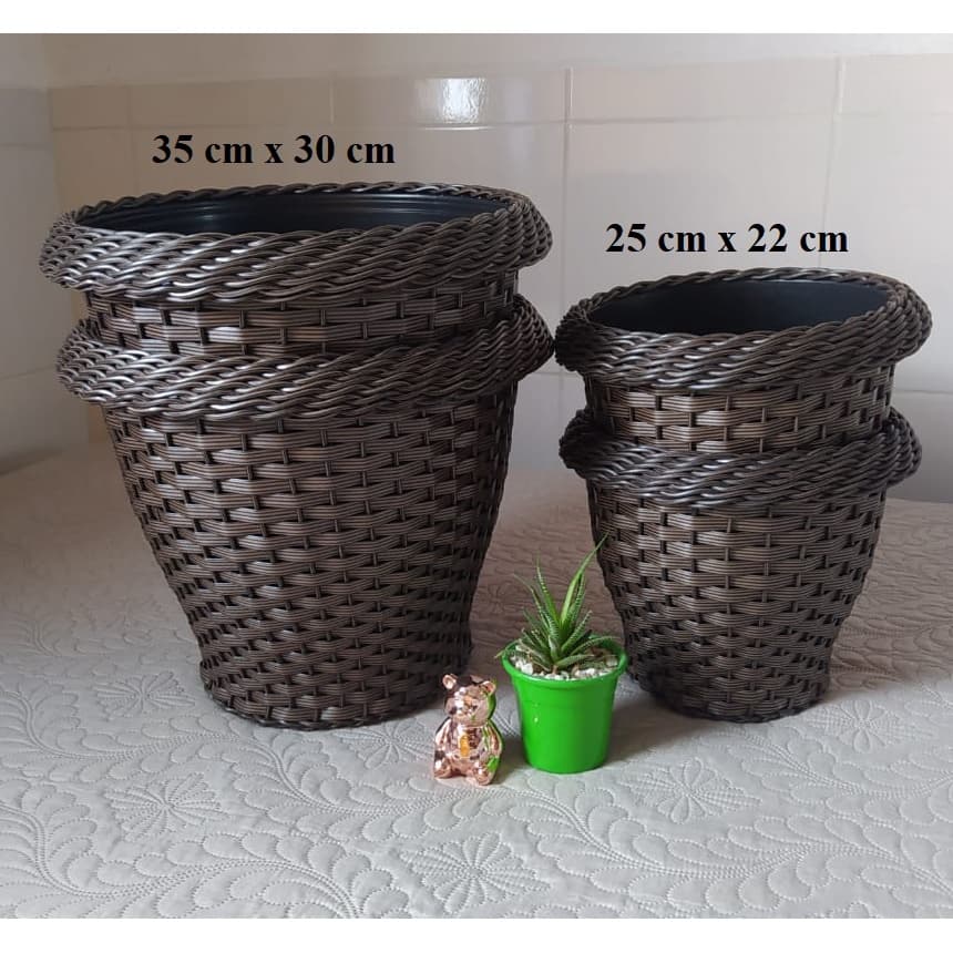 Vaso de planta jardim flor fibra sintetica lindo cor argila coqueiro dracena area piscina sala consultorio decoracao
