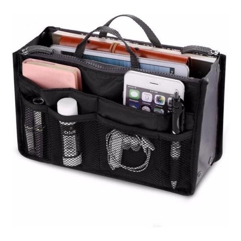 Organizador de bolsa feminina viagem nécessaire bagagem com vários compartimentos.