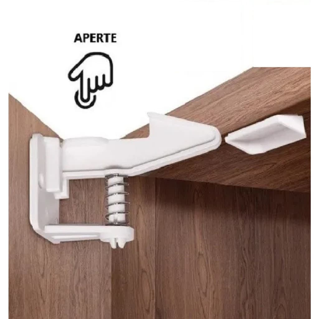 1 a 8 Un – Trava Click Gaveta Porta Armário Segurança Proteção Bebê Invisível Interna Escondida