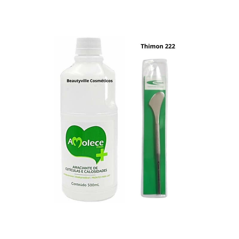 AMOLECE - Amaciante Amolecedor Cuticulas e Calosidades 500ml + Bisturi Espatula 222 Thimon