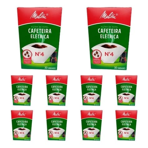 Kit 10 Filtro Para Cafeteria Elétrica Melitta Número 4 - 10 Unidades Filtro Cafeteira Melitta 4