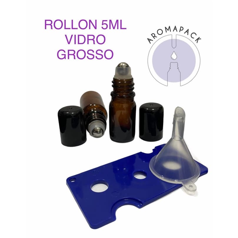 10 Rollons 5ml Premium (vidro grosso) + 1 funil + 1 abridor