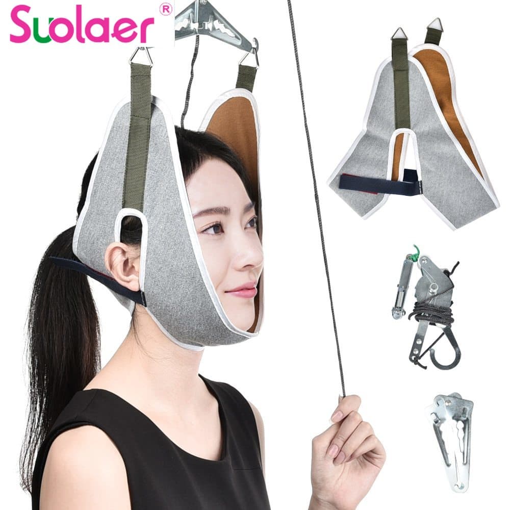 Kit De Tração Cervical Do Pescoço Suolaer Postura Pendurado Ajustável Corretor De Ferramenta De Suporte Da Braçadeira