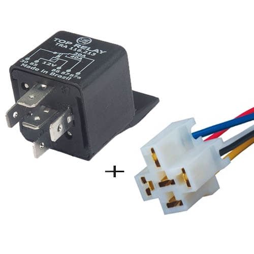 Rele Auxiliar 5 Pinos 12v 40amp universal com chicote