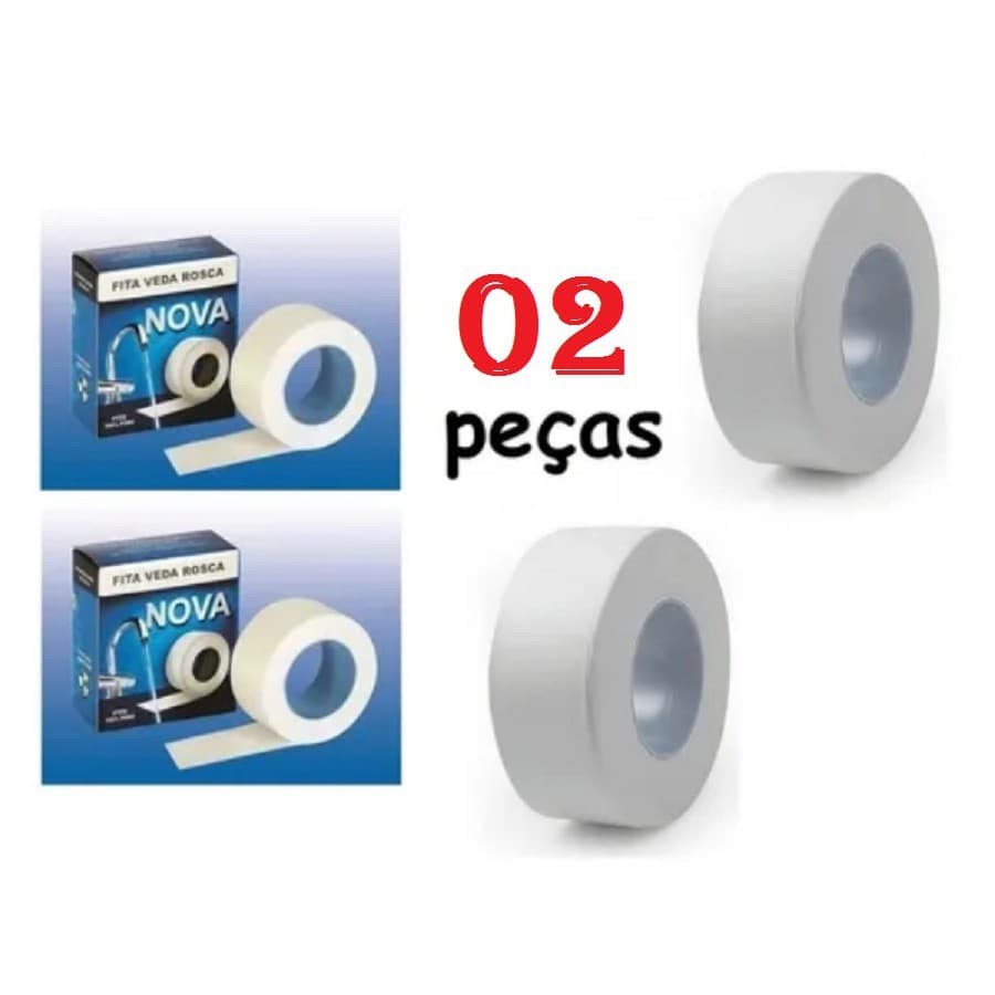 Fita Veda Rosca NOVA Fita 18mm X 10m Kit com 02 unidades
