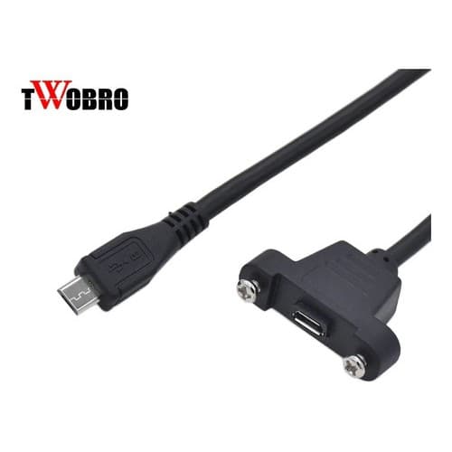 Cabo Micro Usb Para Montagem Painel Macho Femea - 30 Cm