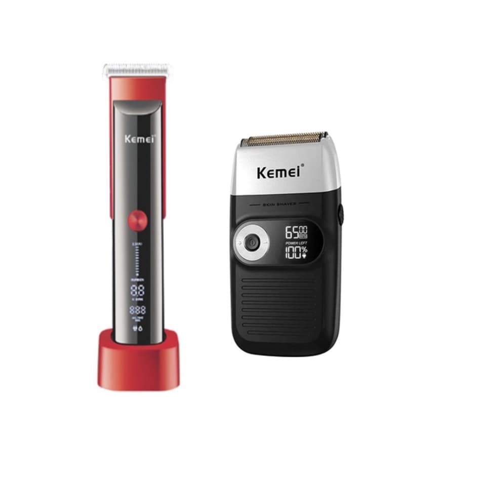 Maquina de Cortar Cabelo Profissional KEMEI km 5016 + Shaver km 2026