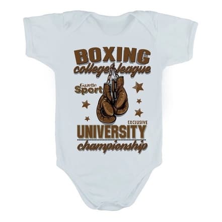 Body Manga Curta Bebê Bodie Boxe Esporte Boxing Luvas