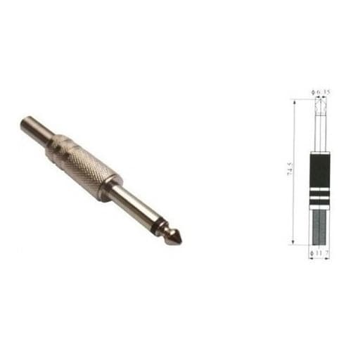 10 Peças - Plug P10 Mono Metal 6,35mm Para Cabo Promoção