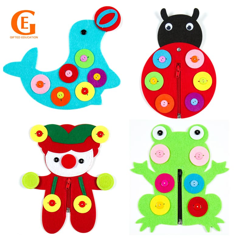 Botão Montessori Zipper Toy Kids Fine Motor Skills Treinamento Pré-Escolar Brinquedos De Aprendizagem Precoce