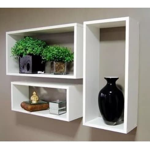 Kit Nicho Retangular Grande Para Decoração Branco - Compmovel