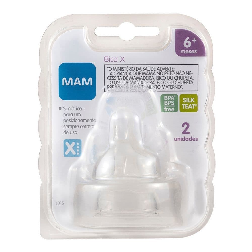Bico X  Fluxo Super Rapido 6 meses Silicone Para Mamadeira Mam Bi00520